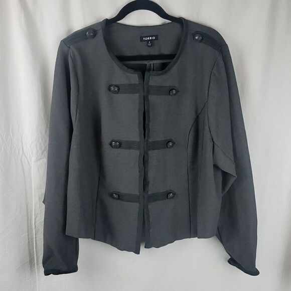 Torrid Women's 4X Grey Military Cropped Jacket - Picture 1 of 16